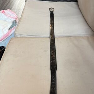 Elegant Black Crocodile Pattern Belt